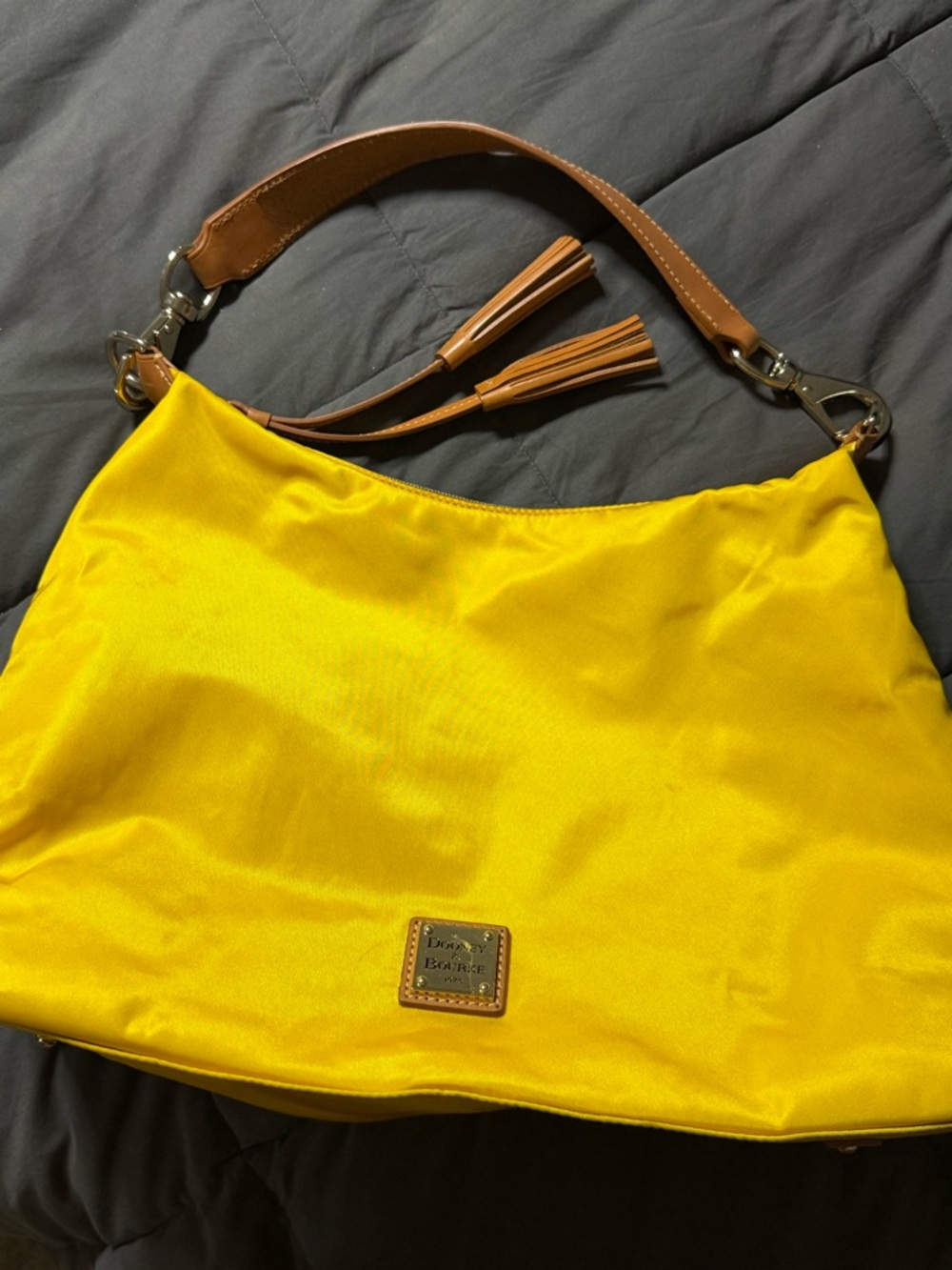 Dooney & Bourke Yellow Shoulder Hobo with Brown Strap